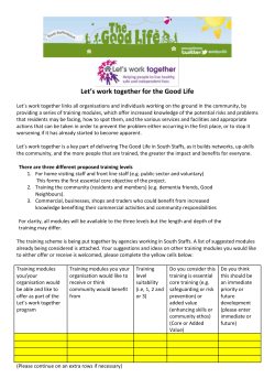 Let`s work together for the Good Life