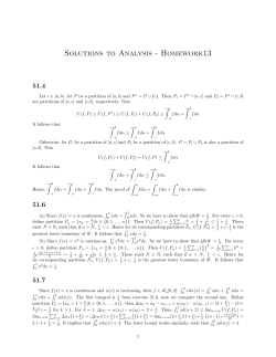 Solutions to Analysis - Homework13
