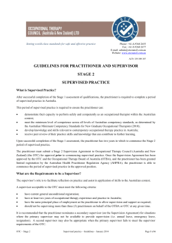 GUIDELINES FOR PRACTITIONER AND SUPERVISOR STAGE 2