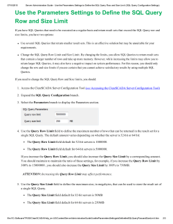 Use the Parameters Settings to Define the SQL