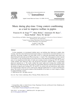 Music during play-time: Using context conditioning as a tool to
