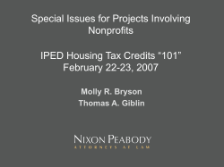 IPED &ndash; NONPROFIT INVOLVEMENT SLOW