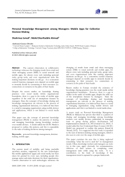 Personal Knowledge Management among Managers: Mobile Apps