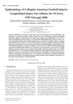 Epidemiology of Collegiate American Football Injuries