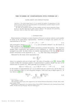THE NUMBER OF COMPOSITIONS INTO POWERS OF b 1