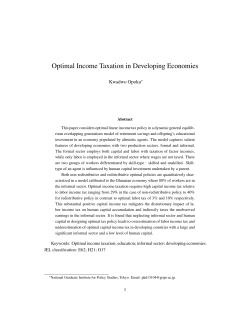 Optimal Income Taxation in Developing Economies