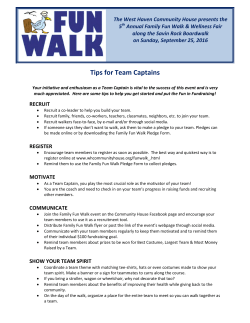Tips for Team Captains - West Haven Community House