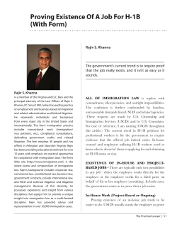 Proving Existence Of A Job For H-1B (With Form)
