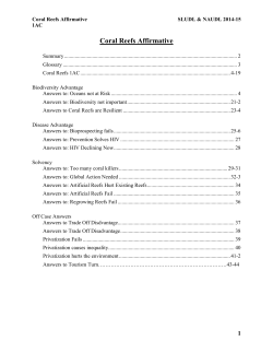 Coral Reefs Affirmative - St. Louis Urban Debate League