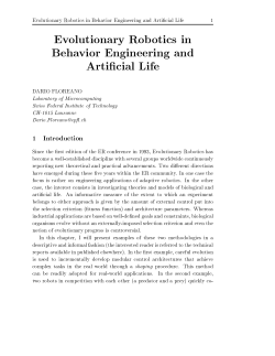 Evolutionary Robotics in Behavior Engineering and Artificial Life