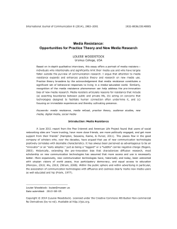 Media Resistance: Opportunities for Practice Theory and New Media