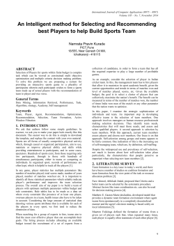 An Intelligent method for Selecting and Recommending best Players