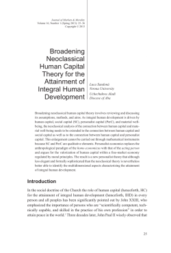 Broadening Neoclassical Human Capital Theory for the Attainment
