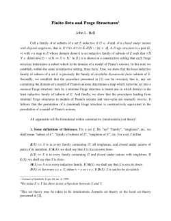 Finite Sets and Frege Structures1 John L. Bell