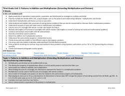 Third Grade Unit 3: Patterns in Addition and