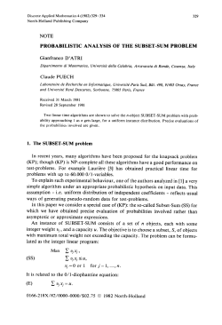 PROBABILISTIC ANALYSIS OF THE SUBSET-SUM