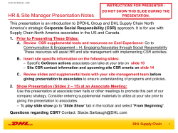 Show Presentation - DHL Supply Chain