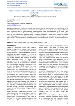 socio-economic problems faced by youth due to unemployment in