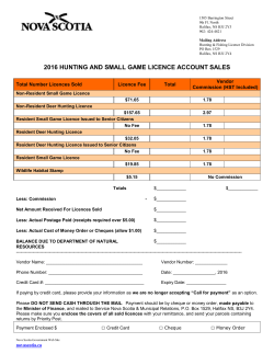 Hunting Account Sales - Government of Nova Scotia