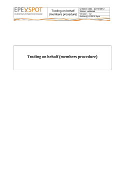 Trading on behalf (members procedure)