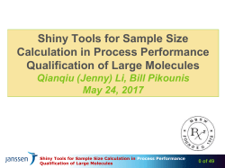 Shiny Applications Shiny Tools for Sample Size Calculation in