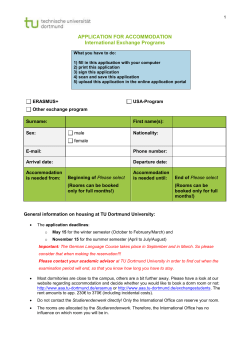 application for accommodation