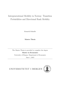 Intergenerational Mobility in Norway: Transition Probabilities and