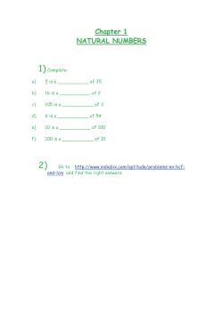Chapter 1 NATURAL NUMBERS