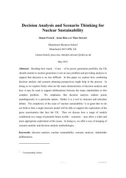Decision Analysis and Scenario Thinking for Nuclear Sustainability