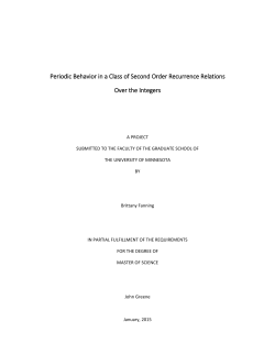 Periodic Behavior in a Class of Second Order Recurrence Relations