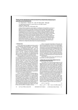 Theory of low-temperature photoconductivity and