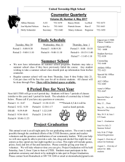 Finals Schedule Summer School 8 Period Day for Next Year Project