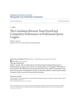 The Correlation Between Team Payroll and Competitive