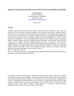 Impact of Uncertainty and Sunk Costs on Firm Survival and Industry