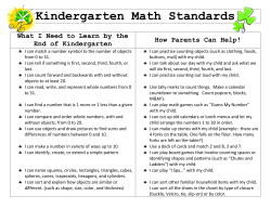 Kindergarten-Math Standards