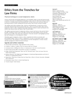 Ethics from the Trenches for Law Firms