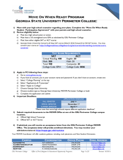 Move On When Ready Program Georgia State University Perimeter