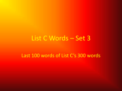 List C Third Set
