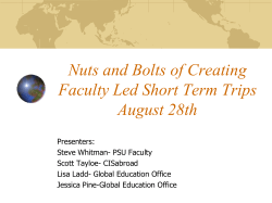 Short Term Trips-Faculty Workshop