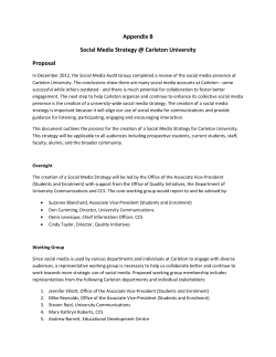 Appendix B Social Media Strategy @ Carleton University Proposal