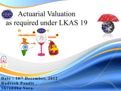 I. ASSUMPTIONS: 01/04/2011 to 31/03/2012