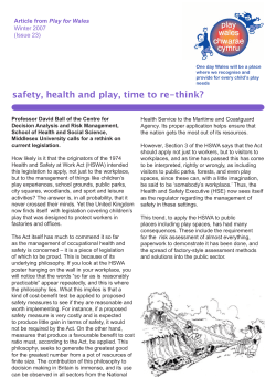 safety, health and play, time to re-think?