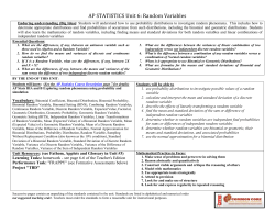 AP Stat Unit 6 Random Variables