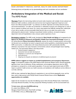 Ambulatory Integration of the Medical and Social: The AIMS Model