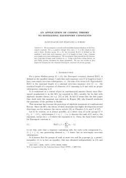 AN APPLICATION OF CODING THEORY TO ESTIMATING