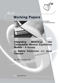 Integrating Bioenergy into Computable General Equilibrium Models