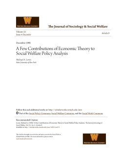 A Few Contributions of Economic Theory to Social Welfare Policy