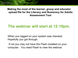 uploading to the assessment tool