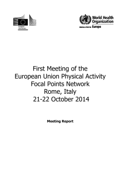 First Meeting of the European Union Physical Activity Focal Points
