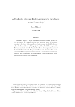 A Stochastic Discount Factor Approach to Investment under